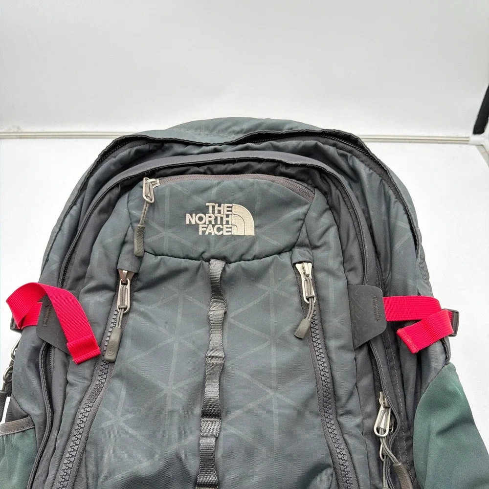 The North Face Backpack Surge II Laptop Sleeve Multi Pocket Black Red Mens OS
